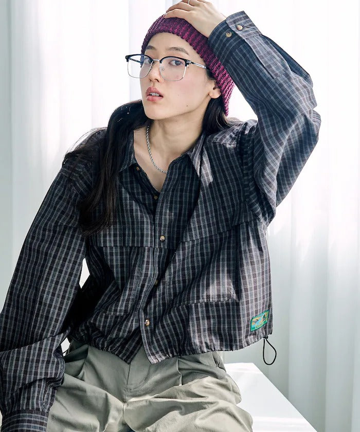 Foxfire × FREAK'S STORE／女裝 格紋口袋長袖襯衫（日本聯名限定）