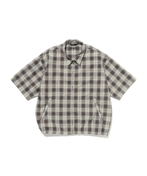 BEAMS Check Zip Up Shirt / 短版格紋拉鍊襯衫外套