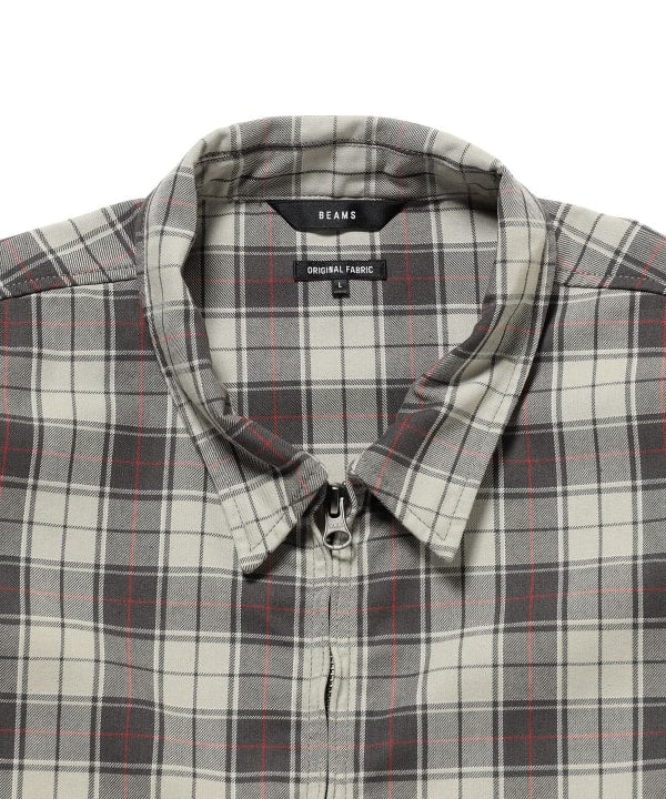 BEAMS Check Zip Up Shirt / 短版格紋拉鍊襯衫外套