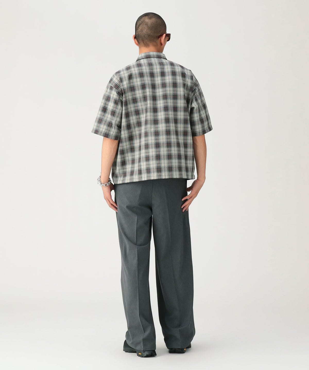 BEAMS Check Zip Up Shirt / 短版格紋拉鍊襯衫外套