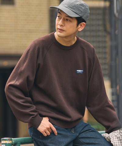 THE CRAFT CREW PRODUCTS / 厚磅 插肩袖 圓領針織衫（靜電防止．可機洗）