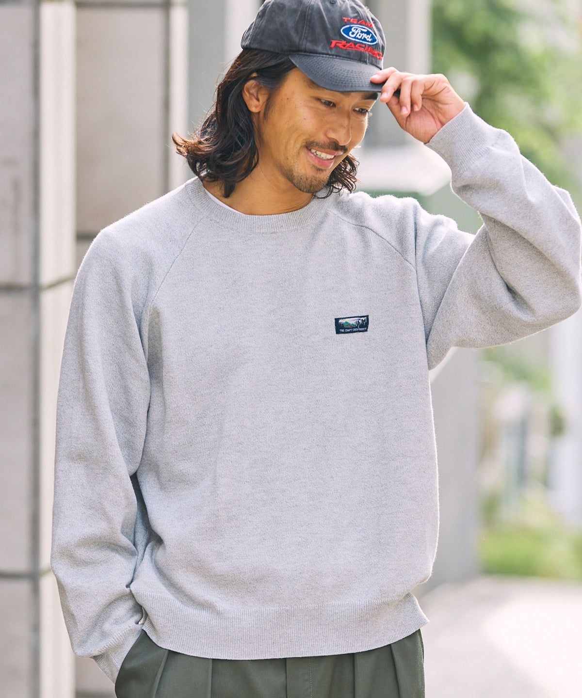 THE CRAFT CREW PRODUCTS / 厚磅 插肩袖 圓領針織衫（靜電防止．可機洗）