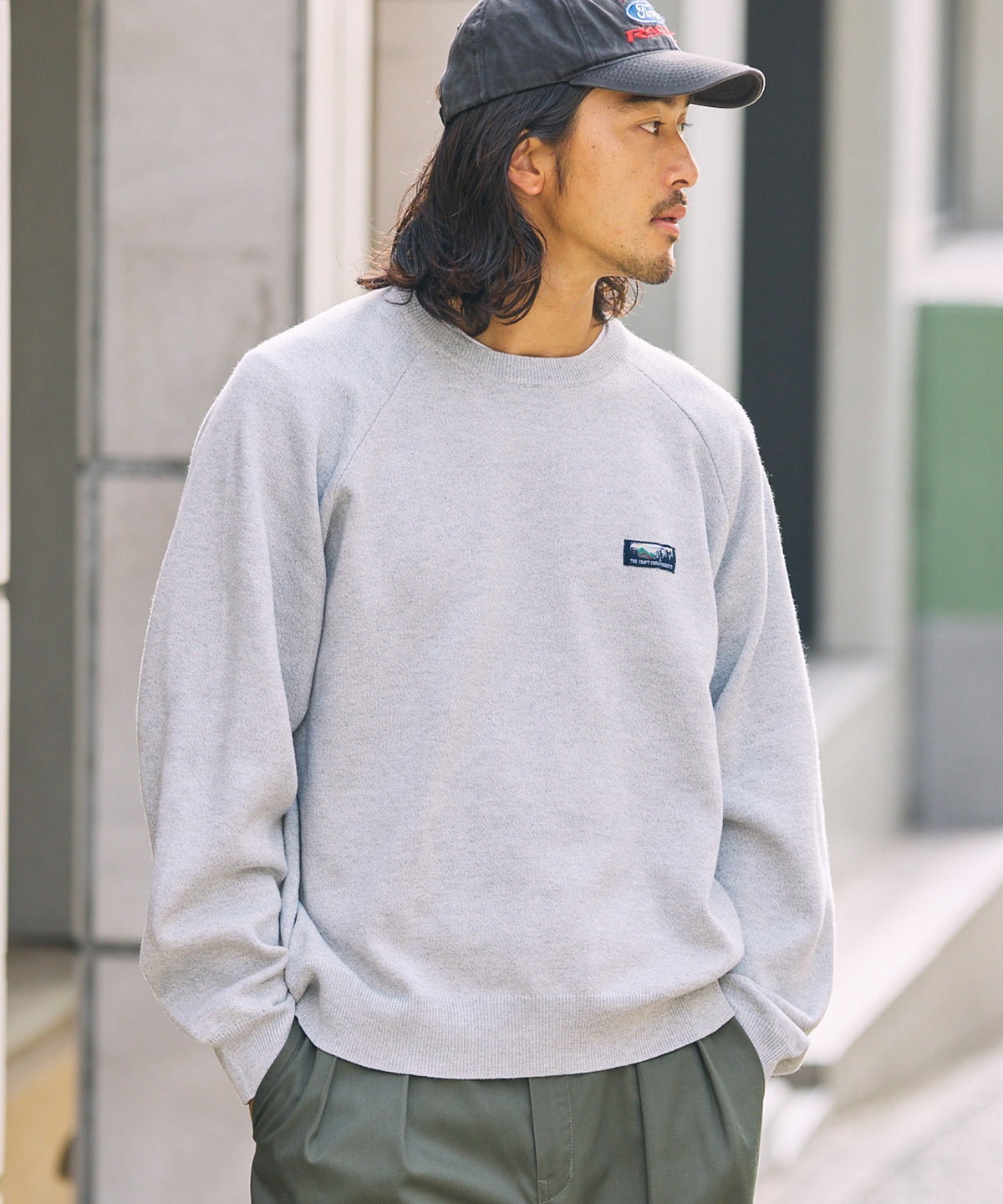 THE CRAFT CREW PRODUCTS / 厚磅 插肩袖 圓領針織衫（靜電防止．可機洗）