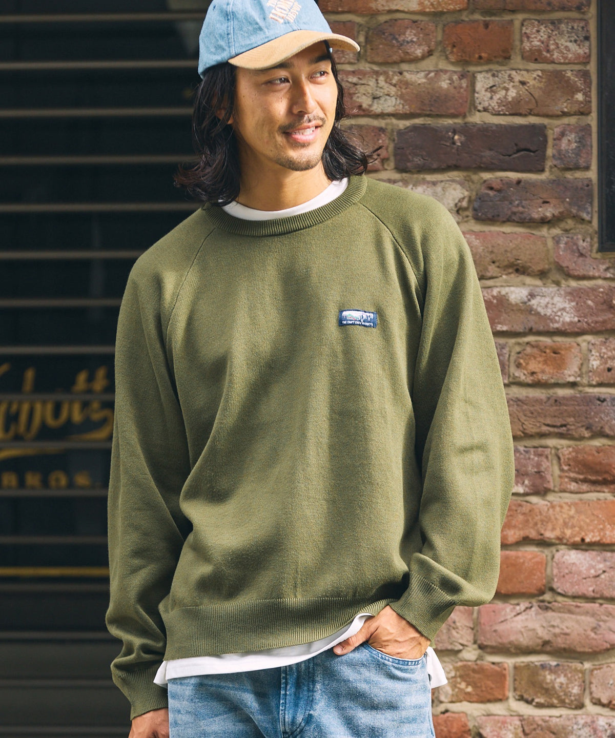 THE CRAFT CREW PRODUCTS / 厚磅 插肩袖 圓領針織衫（靜電防止．可機洗）