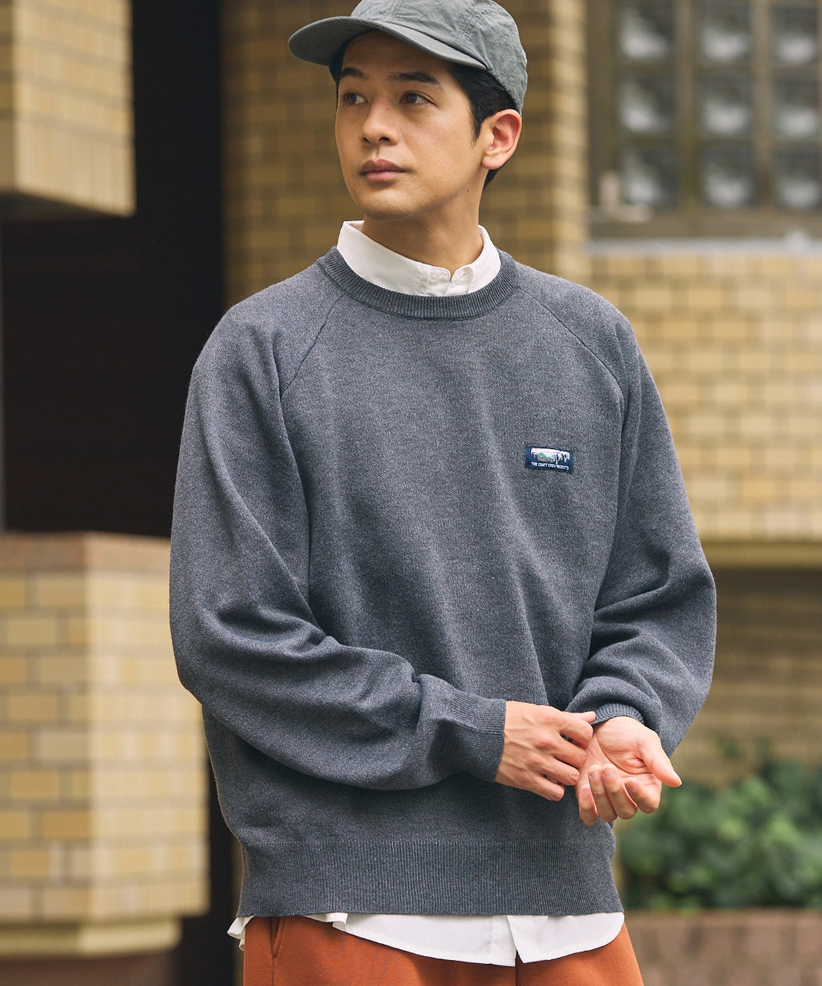 THE CRAFT CREW PRODUCTS / 厚磅 插肩袖 圓領針織衫（靜電防止．可機洗）