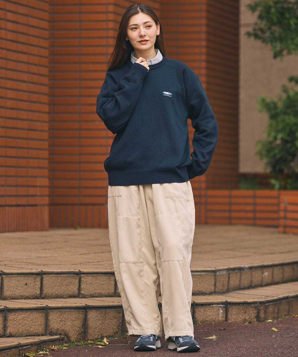 THE CRAFT CREW PRODUCTS / 厚磅 插肩袖 圓領針織衫（靜電防止．可機洗）