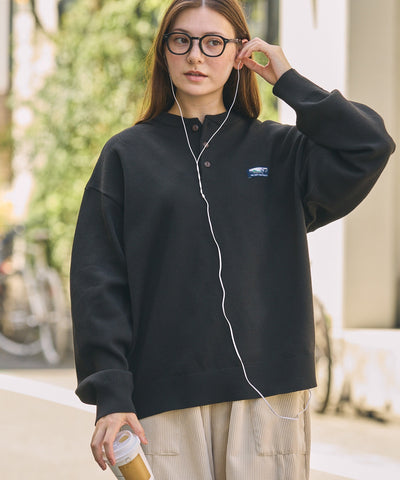 THE CRAFT CREW PRODUCTS / 厚磅亨利領寬版羅紋針織衫（可機洗抗靜電）