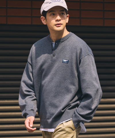 THE CRAFT CREW PRODUCTS / 厚磅亨利領寬版羅紋針織衫（可機洗抗靜電）