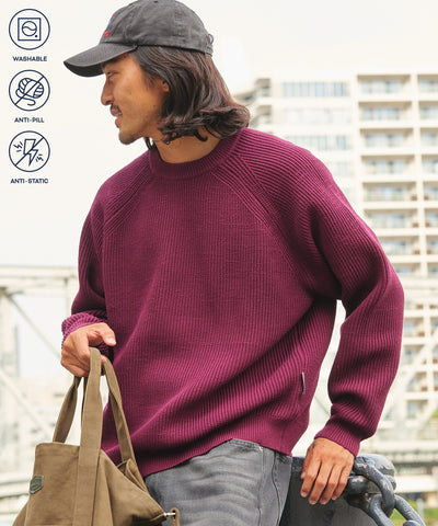 THE CRAFT CREW PRODUCTS / 寬版圓領羅紋針織衫（可機洗抗起球）