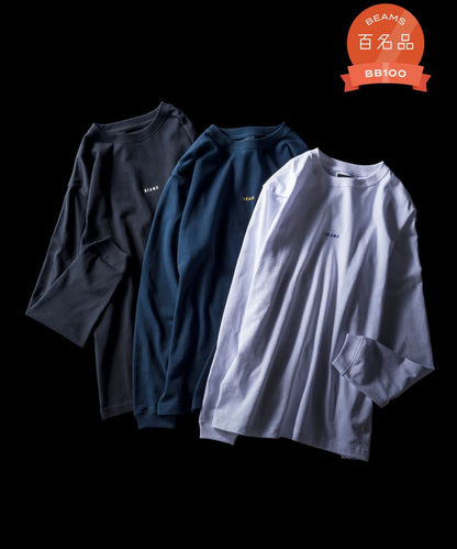 BEAMS / 小刺繡標誌 長袖T恤