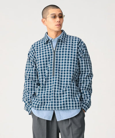 BEAMS Half Zip Pullover Shirt / 格紋半拉鍊襯衫
