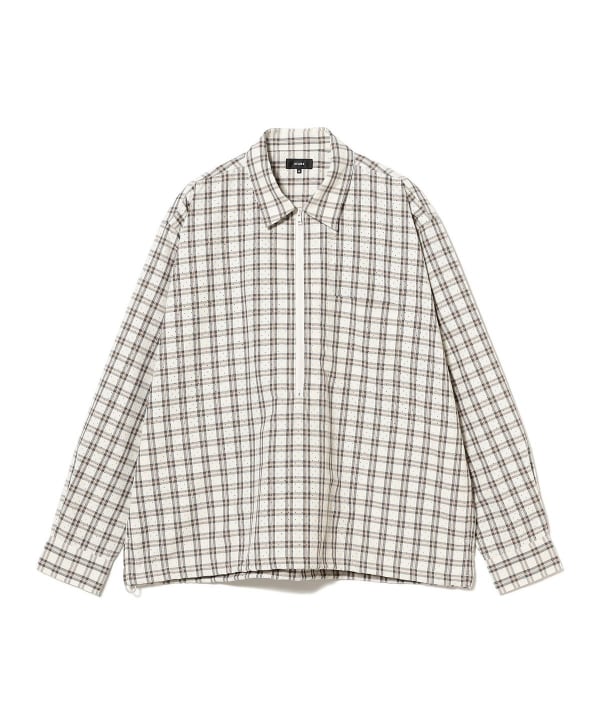 BEAMS Half Zip Pullover Shirt / 格紋半拉鍊襯衫