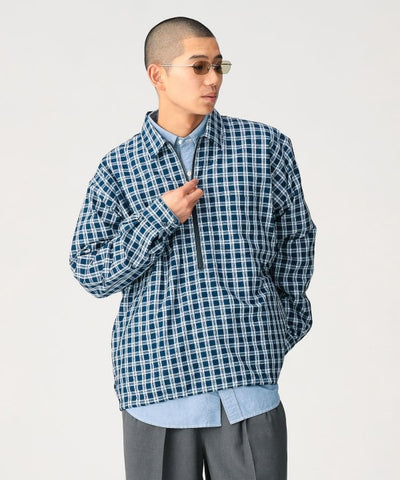 BEAMS Half Zip Pullover Shirt / 格紋半拉鍊襯衫