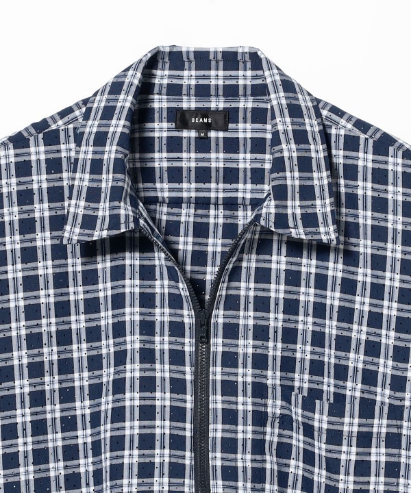BEAMS Half Zip Pullover Shirt / 格紋半拉鍊襯衫