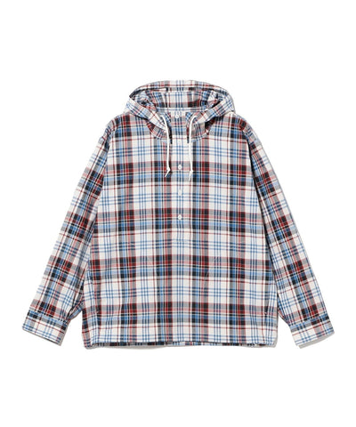 BEAMS / 反光格紋連帽襯衫