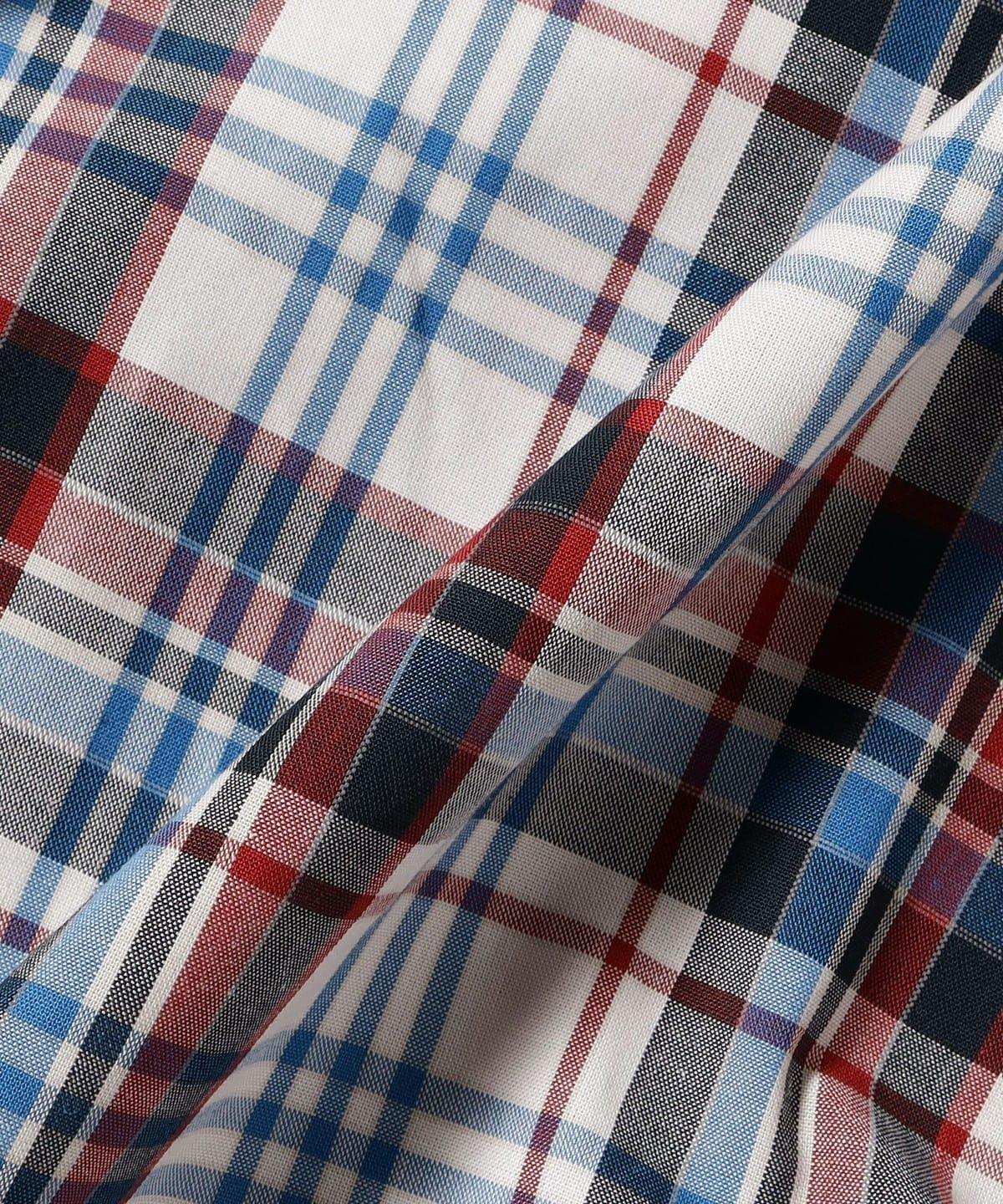BEAMS / 反光格紋連帽襯衫