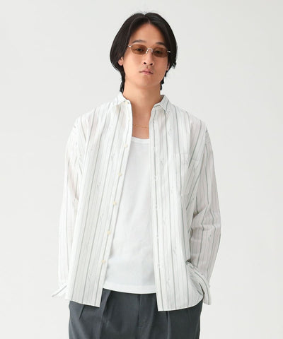 LACOSTE × BEAMS / 鱷魚圖騰條紋襯衫（日本聯名限定）