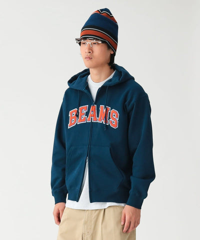 BEAMS / 標誌刺繡重磅連帽拉鍊外套