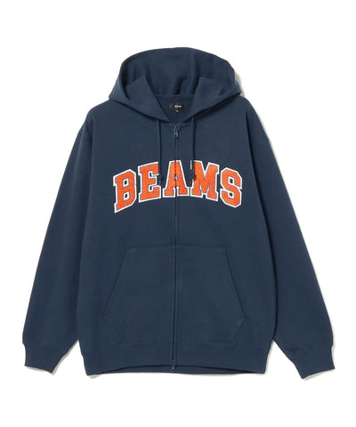 BEAMS / 標誌刺繡重磅連帽拉鍊外套