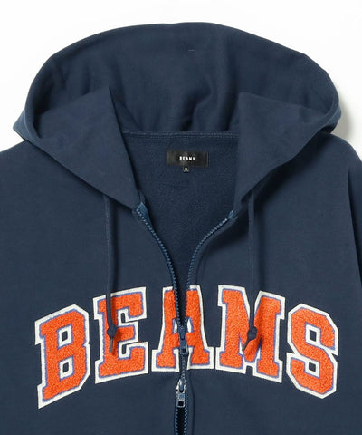 BEAMS / 標誌刺繡重磅連帽拉鍊外套