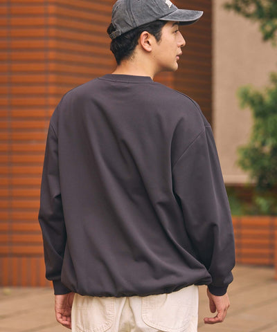 THE CRAFT CREW PRODUCTS / 四向彈性機能 圓領口袋長T恤（抽繩下擺）