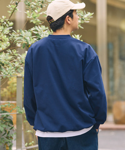 THE CRAFT CREW PRODUCTS / 四向彈性機能 亨利領 口袋長T恤（抽繩下擺）