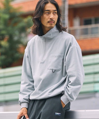 THE CRAFT CREW PRODUCTS / 四向彈性機能 半拉鍊長袖T恤（抽繩下擺）