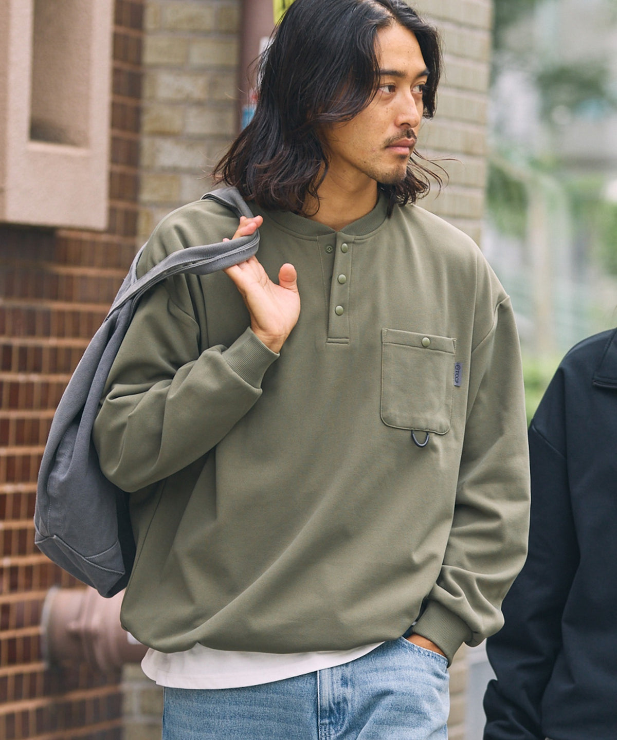 THE CRAFT CREW PRODUCTS / 四向彈性機能 半拉鍊長袖T恤（抽繩下擺）