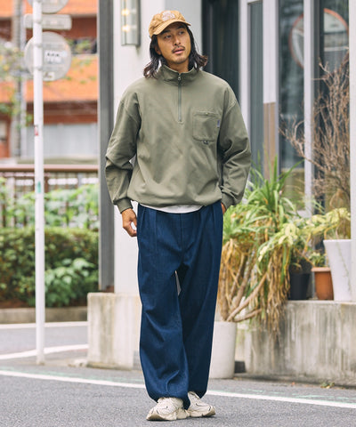 THE CRAFT CREW PRODUCTS / 四向彈性機能 半拉鍊長袖T恤（抽繩下擺）
