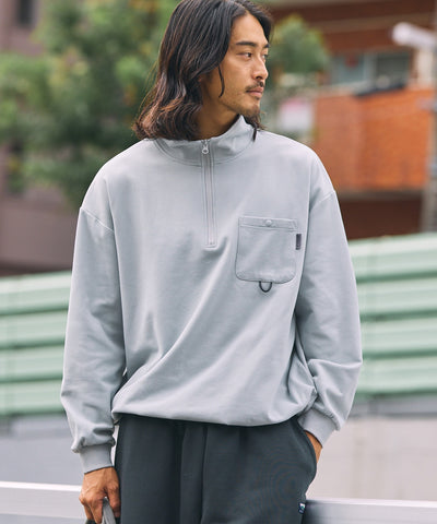 THE CRAFT CREW PRODUCTS / 四向彈性機能 半拉鍊長袖T恤（抽繩下擺）