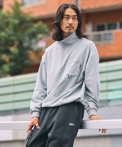 THE CRAFT CREW PRODUCTS / 四向彈性機能 半拉鍊長袖T恤（抽繩下擺）