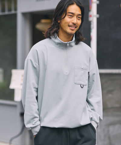 THE CRAFT CREW PRODUCTS / 四向彈性機能 半拉鍊長袖T恤（抽繩下擺）
