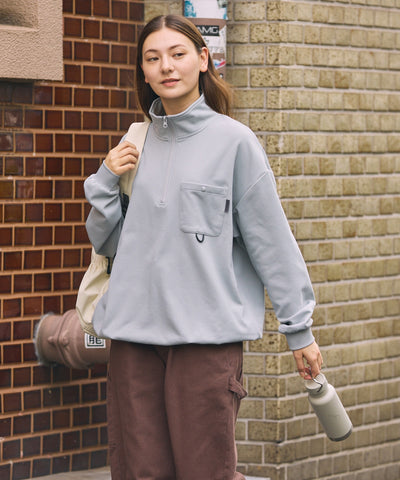 THE CRAFT CREW PRODUCTS / 四向彈性機能 半拉鍊長袖T恤（抽繩下擺）