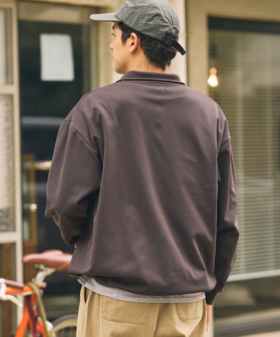 THE CRAFT CREW PRODUCTS / 四向彈性機能 半拉鍊長袖T恤（抽繩下擺）