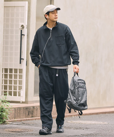 THE CRAFT CREW PRODUCTS / 四向彈性機能 半拉鍊長袖T恤（抽繩下擺）