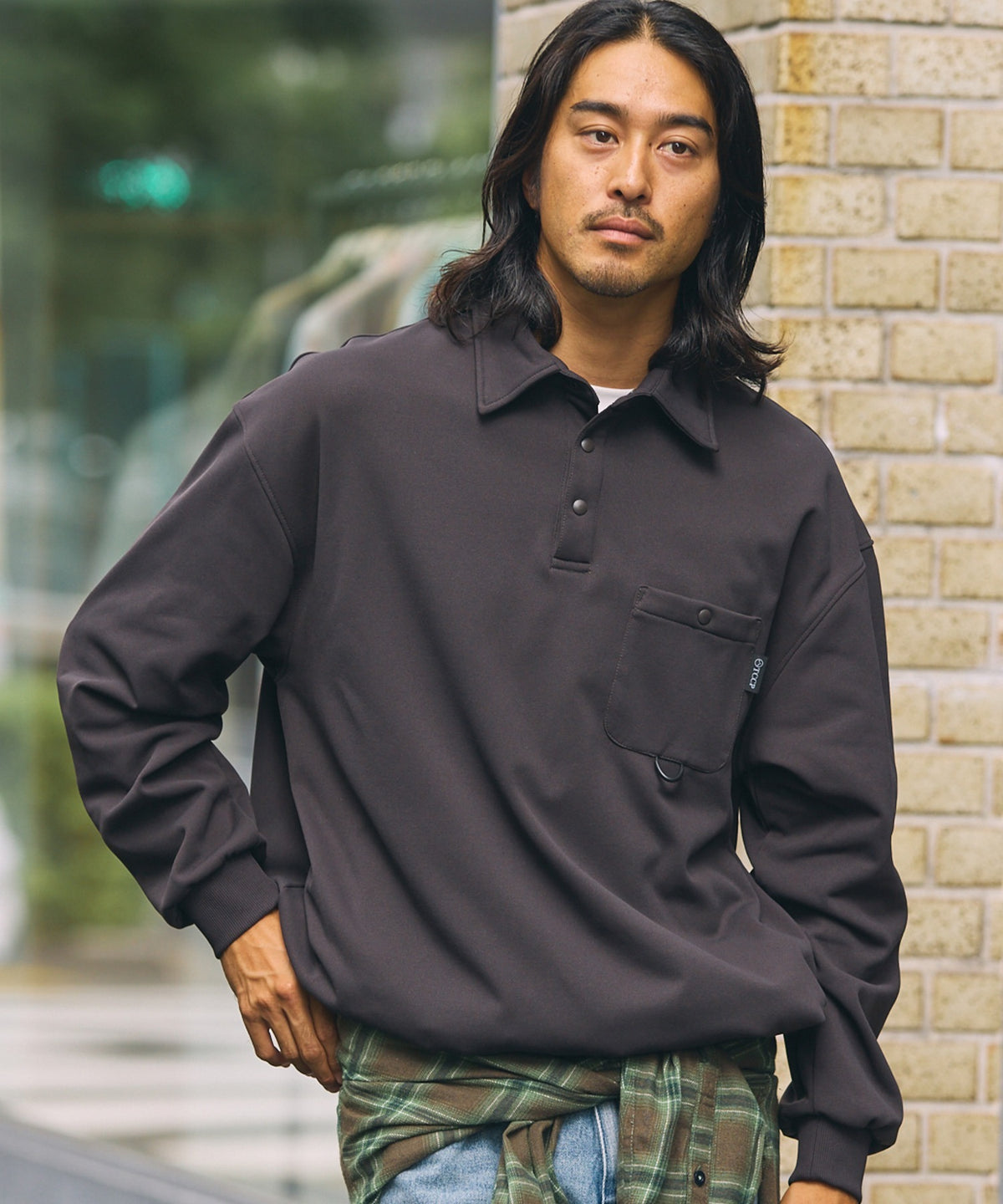 THE CRAFT CREW PRODUCTS / 四向彈性機能 長袖POLO衫（抽繩下擺）