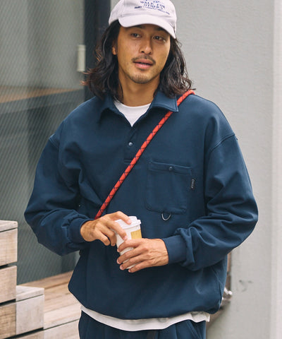 THE CRAFT CREW PRODUCTS / 四向彈性機能 長袖POLO衫（抽繩下擺）