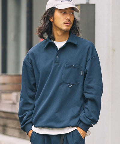 THE CRAFT CREW PRODUCTS / 四向彈性機能 長袖POLO衫（抽繩下擺）