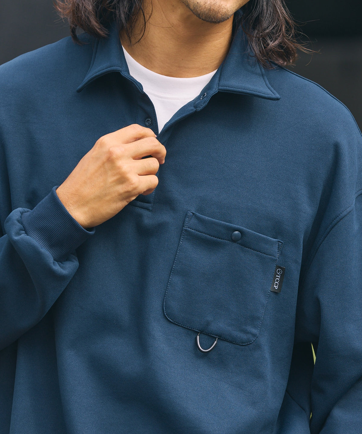 THE CRAFT CREW PRODUCTS / 四向彈性機能 長袖POLO衫（抽繩下擺）