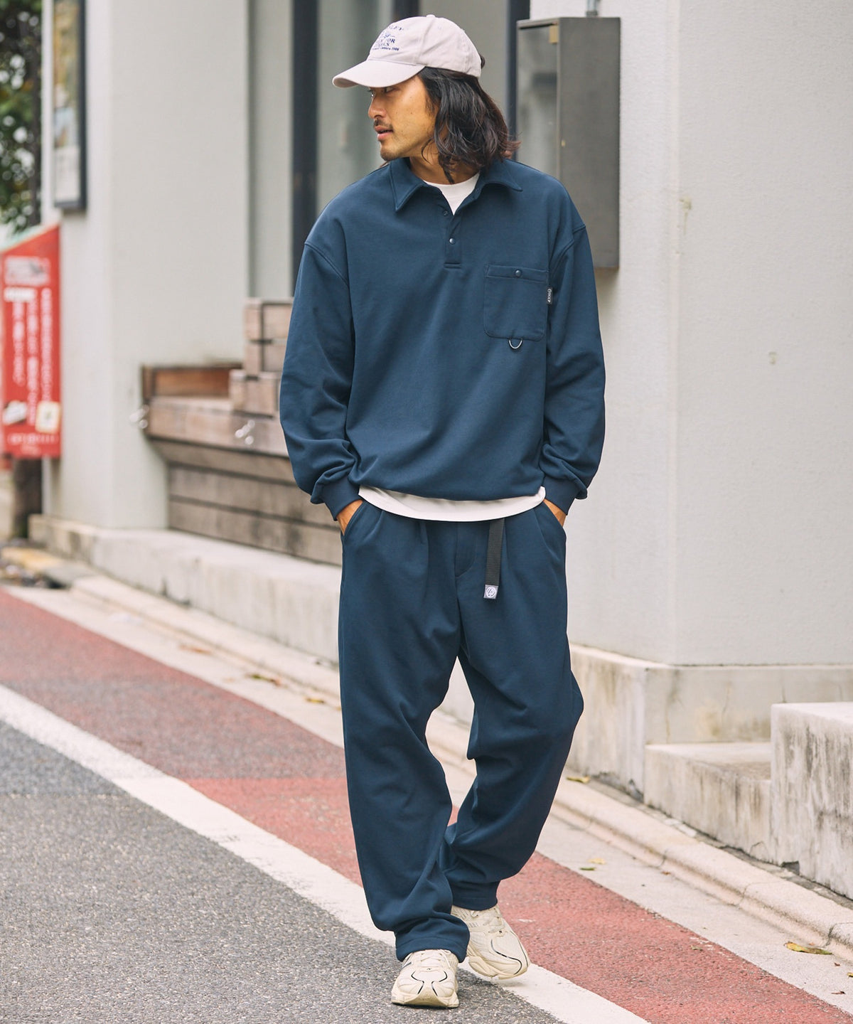 THE CRAFT CREW PRODUCTS / 四向彈性機能 長袖POLO衫（抽繩下擺）