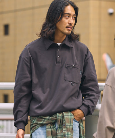 THE CRAFT CREW PRODUCTS / 四向彈性機能 長袖POLO衫（抽繩下擺）