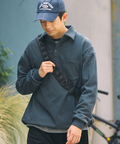 THE CRAFT CREW PRODUCTS / 四向彈性機能 長袖POLO衫（抽繩下擺）