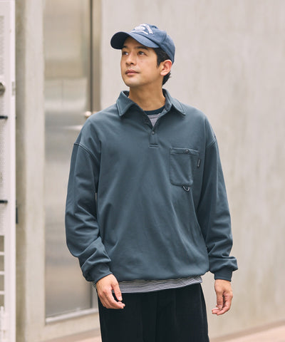 THE CRAFT CREW PRODUCTS / 四向彈性機能 長袖POLO衫（抽繩下擺）