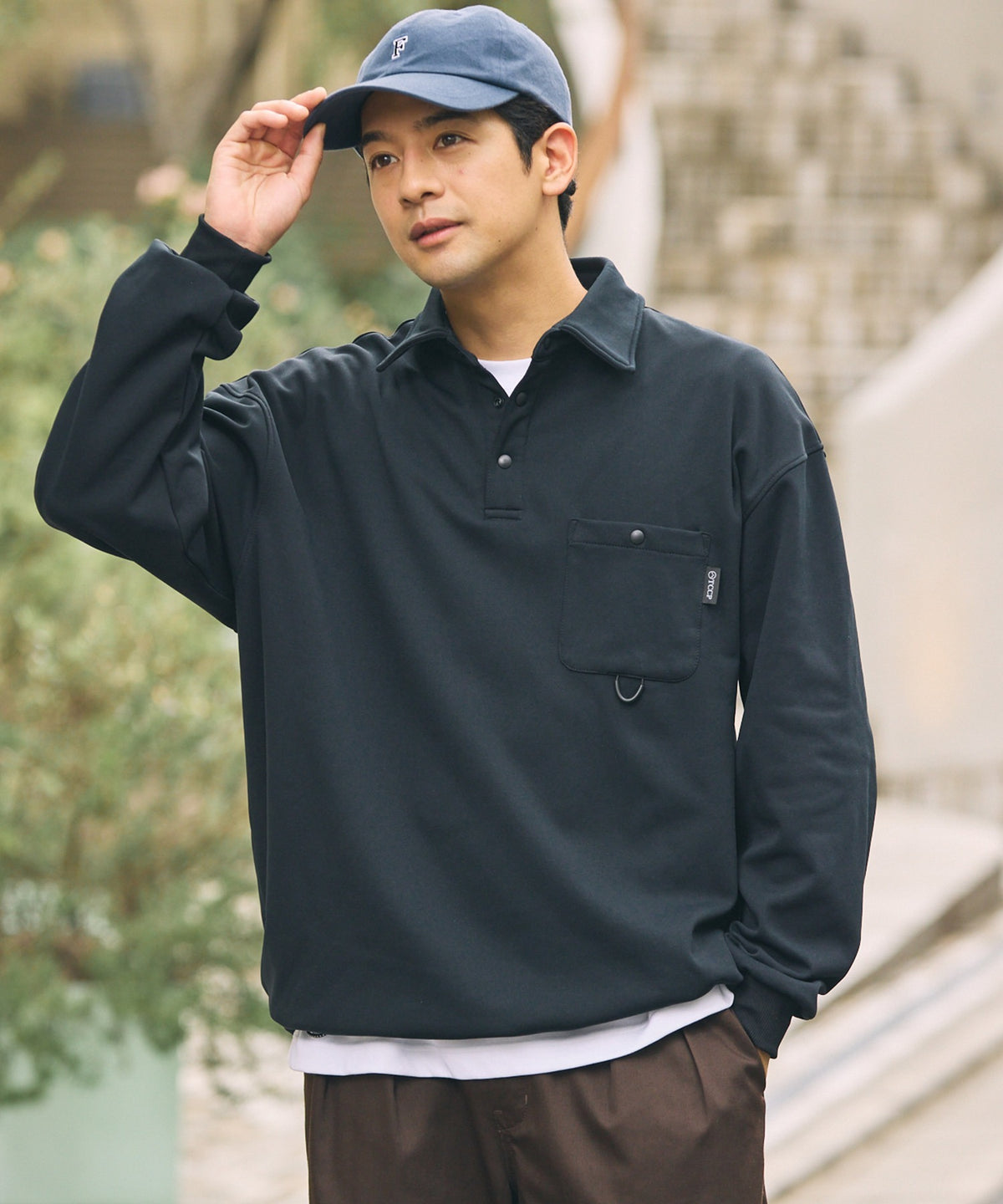 THE CRAFT CREW PRODUCTS / 四向彈性機能 長袖POLO衫（抽繩下擺）