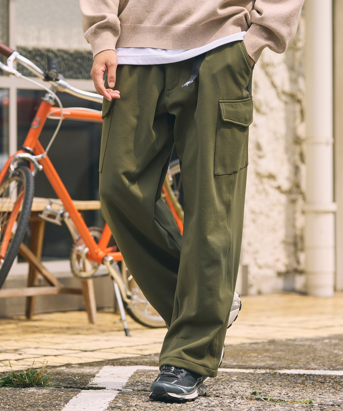 THE CRAFT CREW PRODUCTS / 四向彈性機能工裝褲（織帶腰帶．抽繩褲口）