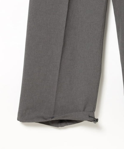 BEAMS / 雙褶立體寬直筒可調褲腳長褲