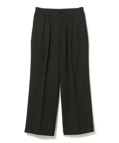 BEAMS / 雙褶立體寬直筒可調褲腳長褲