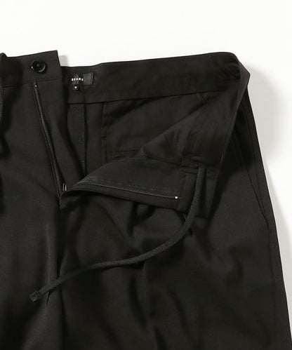 BEAMS / 雙褶立體寬直筒可調褲腳長褲