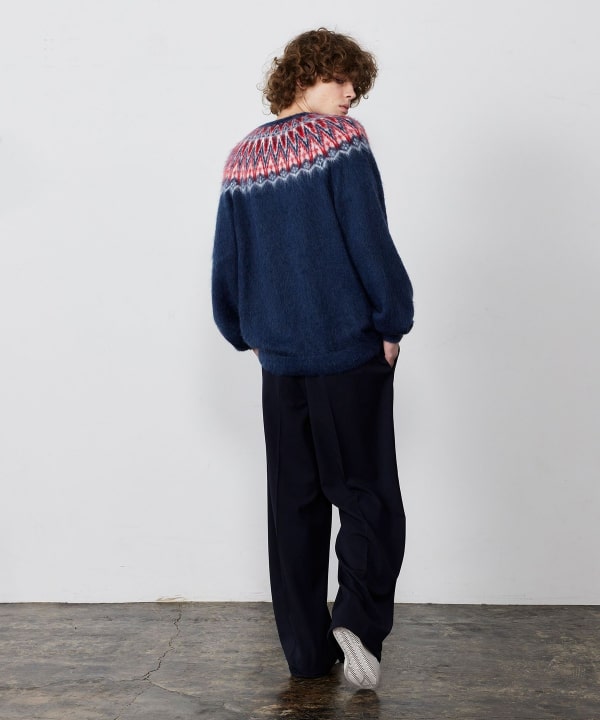 BEAMS / 雙褶立體寬直筒可調褲腳長褲