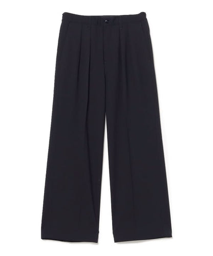 BEAMS / 雙褶立體寬直筒可調褲腳長褲